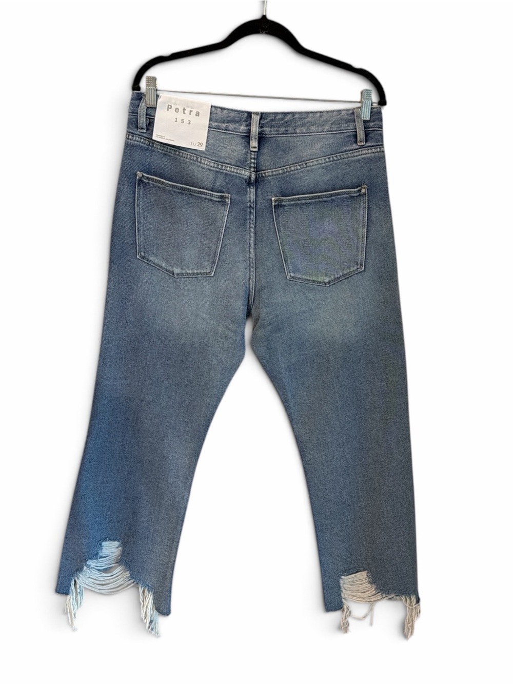 Petra Cropped Jeans size 11/29 Medium Blue Wash Distressed High Rise NWT - Picture 8 of 15